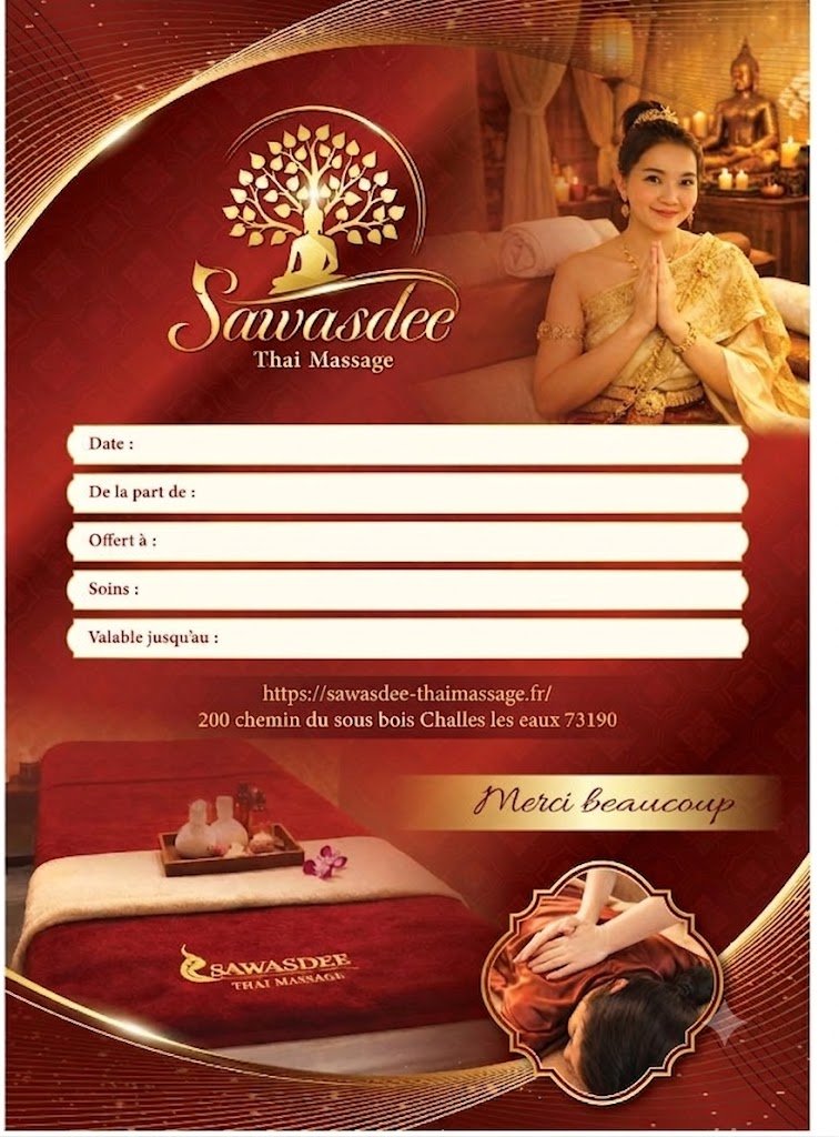 Exemple de carte cadeau Sawasdee Thai Massage